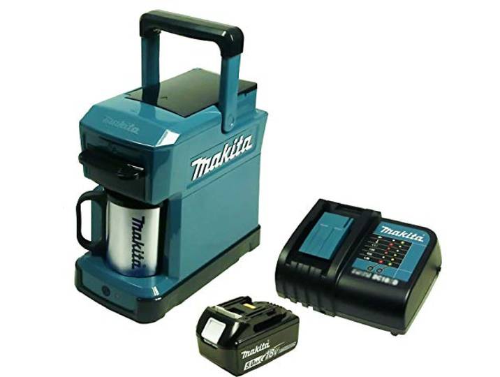 Makita DCM 501 Akku-Kaffeemaschine mit Akku 5 Ah und Ladegerät