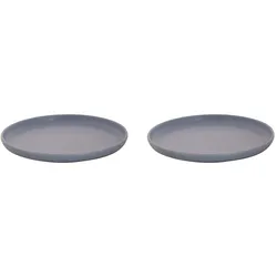Palmer Sandy Loam Teller flach - 2er-Set, Steinzeug, Ø  28 cm, hellblau, matt glänzend gesprenkelt, kompakter Stil, für Pizza