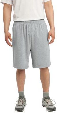 Sport-Tek ST310 Jersey Knit Short with Pockets Top in Heather Grey size 2XL   Polyester Blend