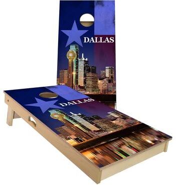 Skip's Garage Dallas City Outdoor Cornhole Board Set