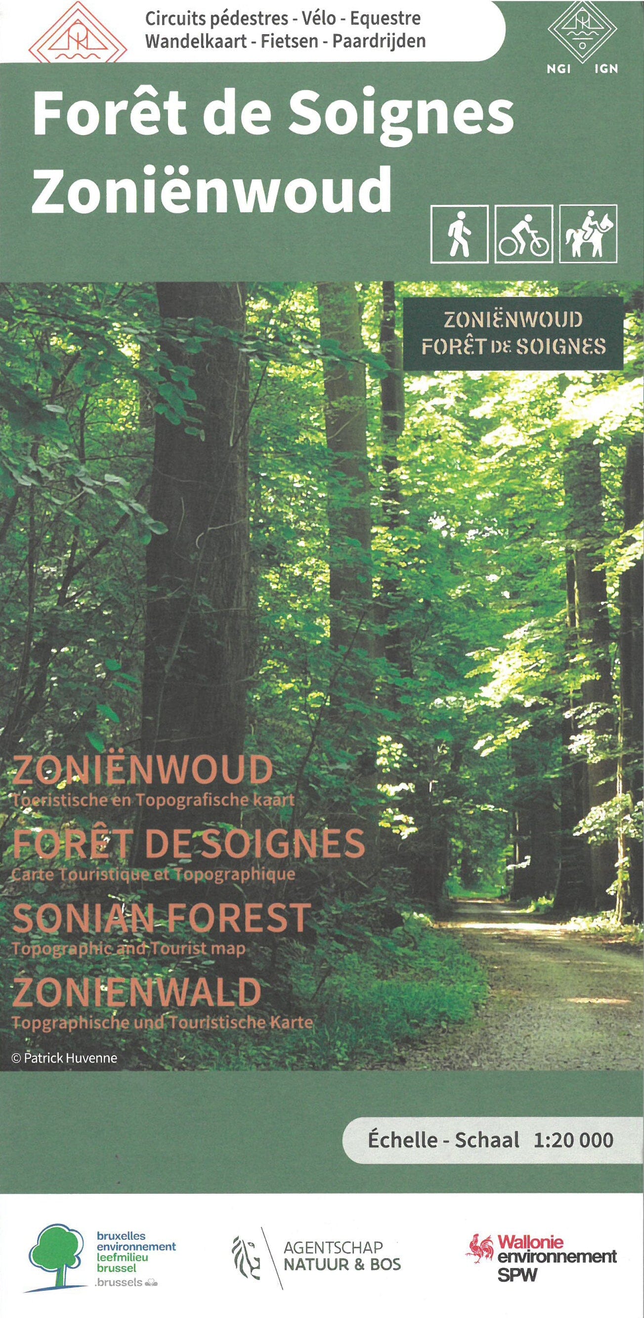 IGN Belgique Carte de promenades - Forêt de Soignes (Belgique)   NGI