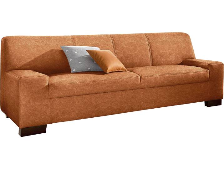 2-Sitzer DOMO COLLECTION Norma, zeitlos, kubisch und elegant, komfortabel, flache Armlehnen , orange (terrakotta), B:192cm H:74cm T:85cm, Sofas, 2-Sitzer