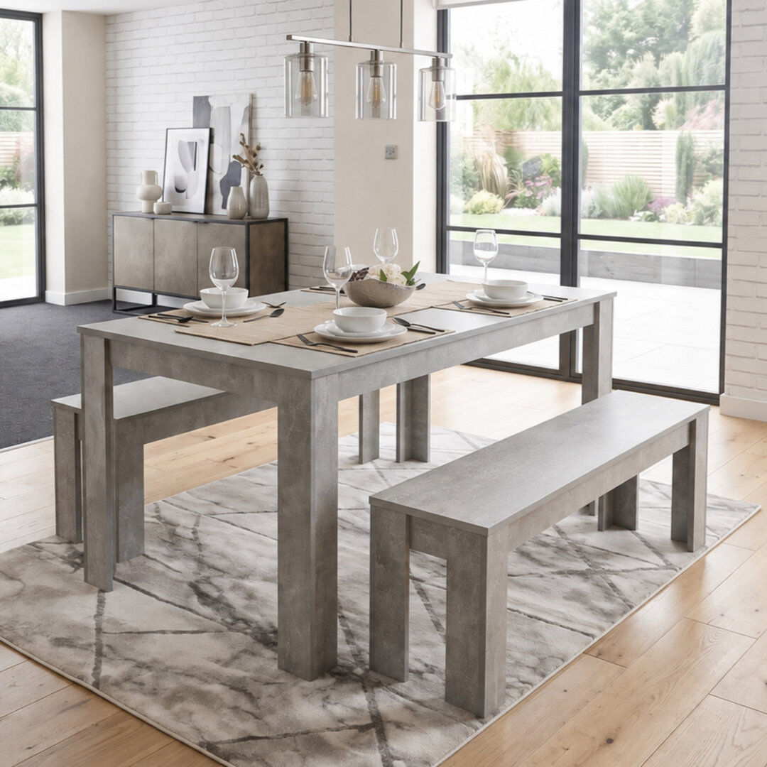Ebern Designs Capems 4 -Person Dining Set Brown 4
