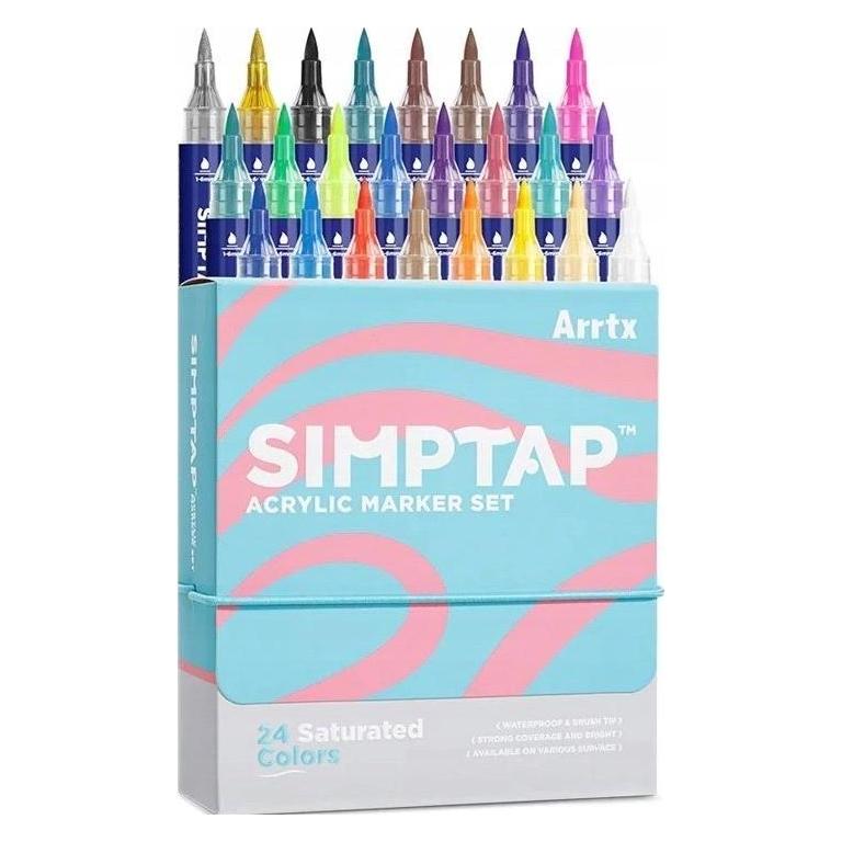 Arrtx Akriliniai markeriai - flomasteriai Simptap, 24 spalvų (24x) (LC303694)