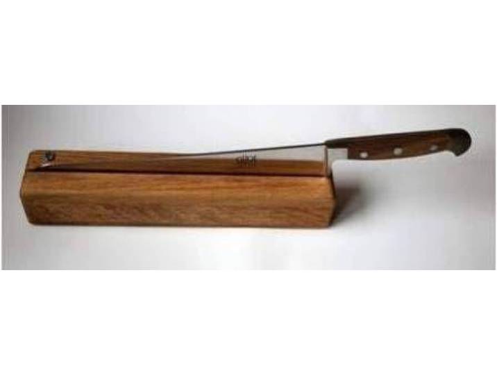 Brotmesser Messer 32 cm Griffschalen aus Walnuss mit Messerhalter aus Eiche