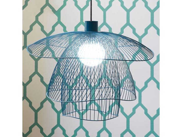 Suspension Papillon S Blue Grey - Forestier - Salon / séjour - Design - Métal - À ampoule unique