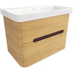 SAT Fusion Waschtisch mit Unterschrank 77,5x53x45 cm Honigeiche matt SATFUSION280DMU
