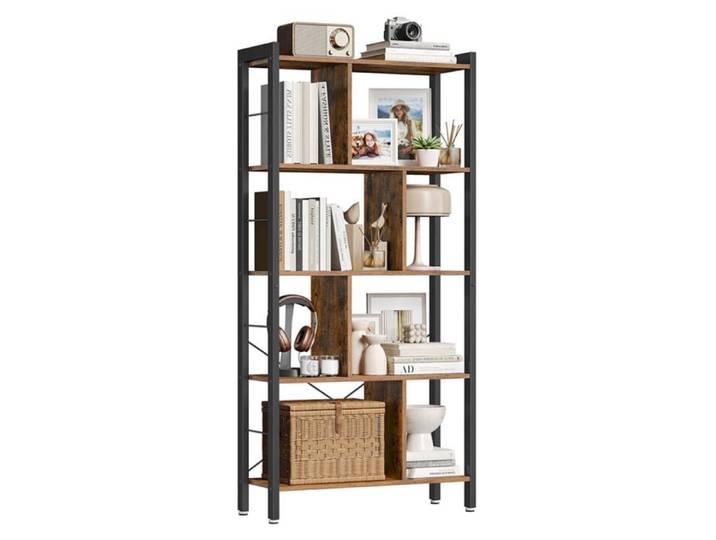 Bibliothèque de style industriel étagère de rangement à 4 niveaux meuble de rangement sur pied