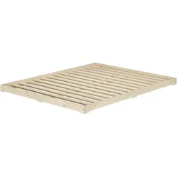 Erst-Holz Niedrigbett unbehandeltes Holz 160x200 Fichte Tanne V-60.47N-16 Rollrost inkl.