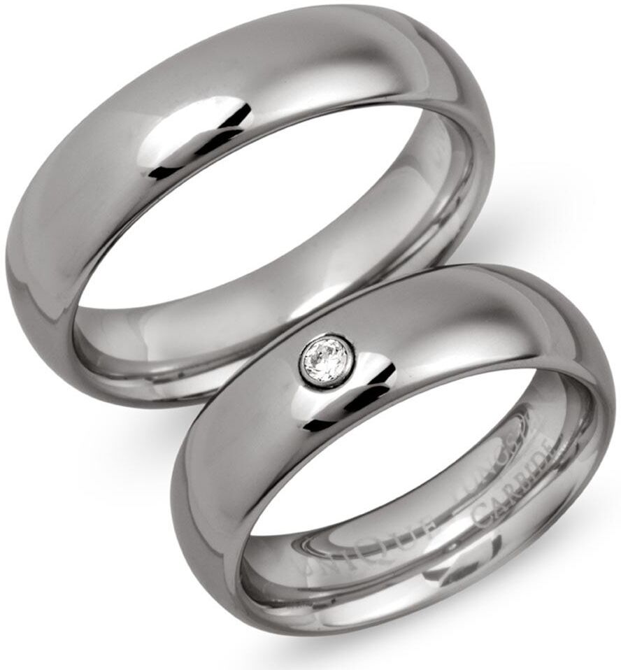Unique Glänzende Trauringe aus Wolfram robust silber