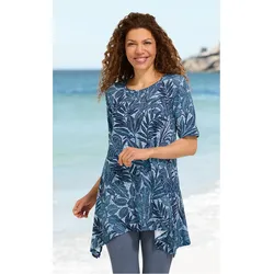 Viskose-Mix-Shirt in Druck blau in Größe 48/50 von DW-Shop, Blau, 48/50