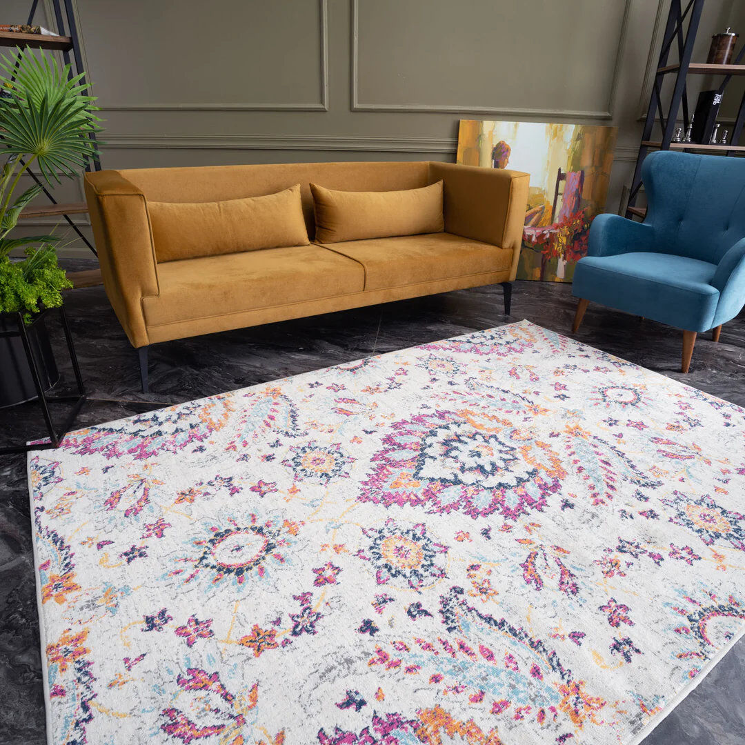 THE RUGS Marrakech Vintage Rugs in Multicolour   460 Orange;Purple;Pink Rectangle 200 X 290cm