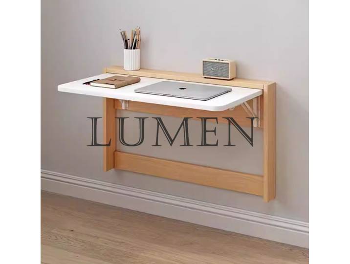 Table pliante murale invisible en bois massif, bureau d'ordinateur, table murale multifonctionnelle pour petit appartement