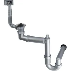 Neuesbad Siphon für 1-Becken Edelstahlspülen, 2'' mit Überlauf IN Becken NB1DEZXY99211