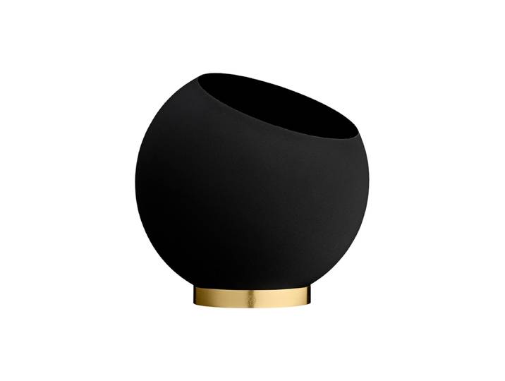 In-/Outdoor Design Blumentopf „Globe“, Schwarz/Gold Schwarz, Gold Ø 30 cm x 26.6 cm AYTM