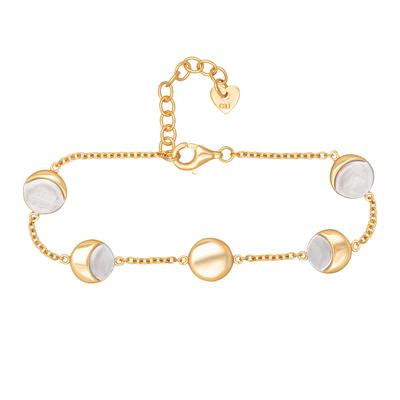 Armband CAÏ "925/- Sterling Silber bicolor Mondzyklus Luna", gold (gelb), Armbänder, Damen, 17+3cm, Silber 925 (Sterlingsilber), Armband