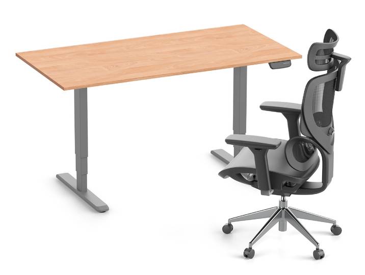 PRIMUS + Stuhl SENTA FX 180x80 Grau Buche