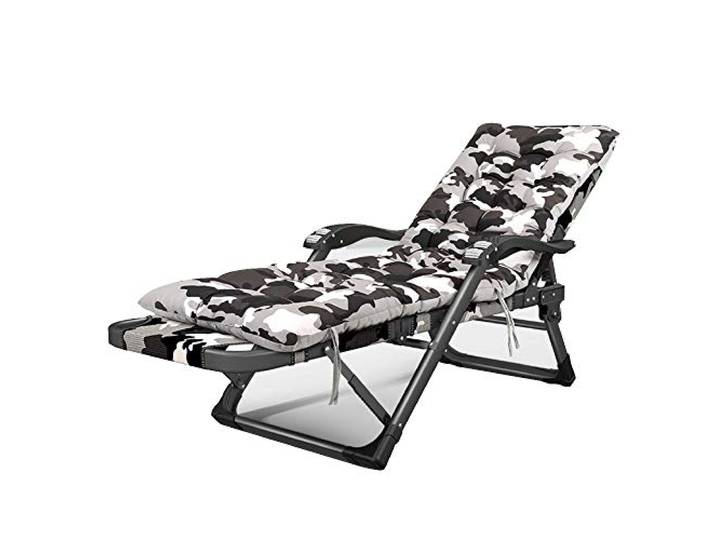 SDGBCXD Klappstuhl, Klappbare, tragbare Chaiselongue mit abnehmbarem, weichem Kissen(Camouflage 01,with A Mattress)