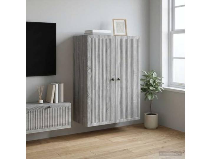 GPWERSDF Wandschrank Grau Sonoma 66 x 34,5 x 90 cm Holzwerkstoff Vintage-Stil, robustes Holzwerkstoff, viel Stauraum, rechteckig, pflegeleicht