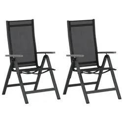 Gartensessel-2er Set Albany ca. 59x109x67 cm Schwarz