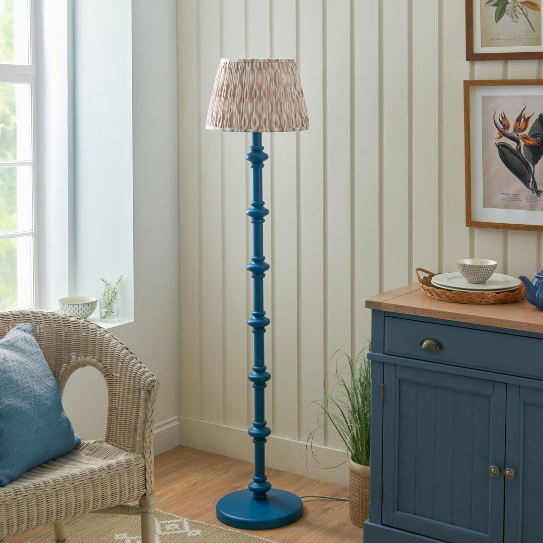 Heritage Hues Carnaby 158 H cm Traditional Floor Lamp Beige/White/Blue 158cm H X 35cm W X 35cm D