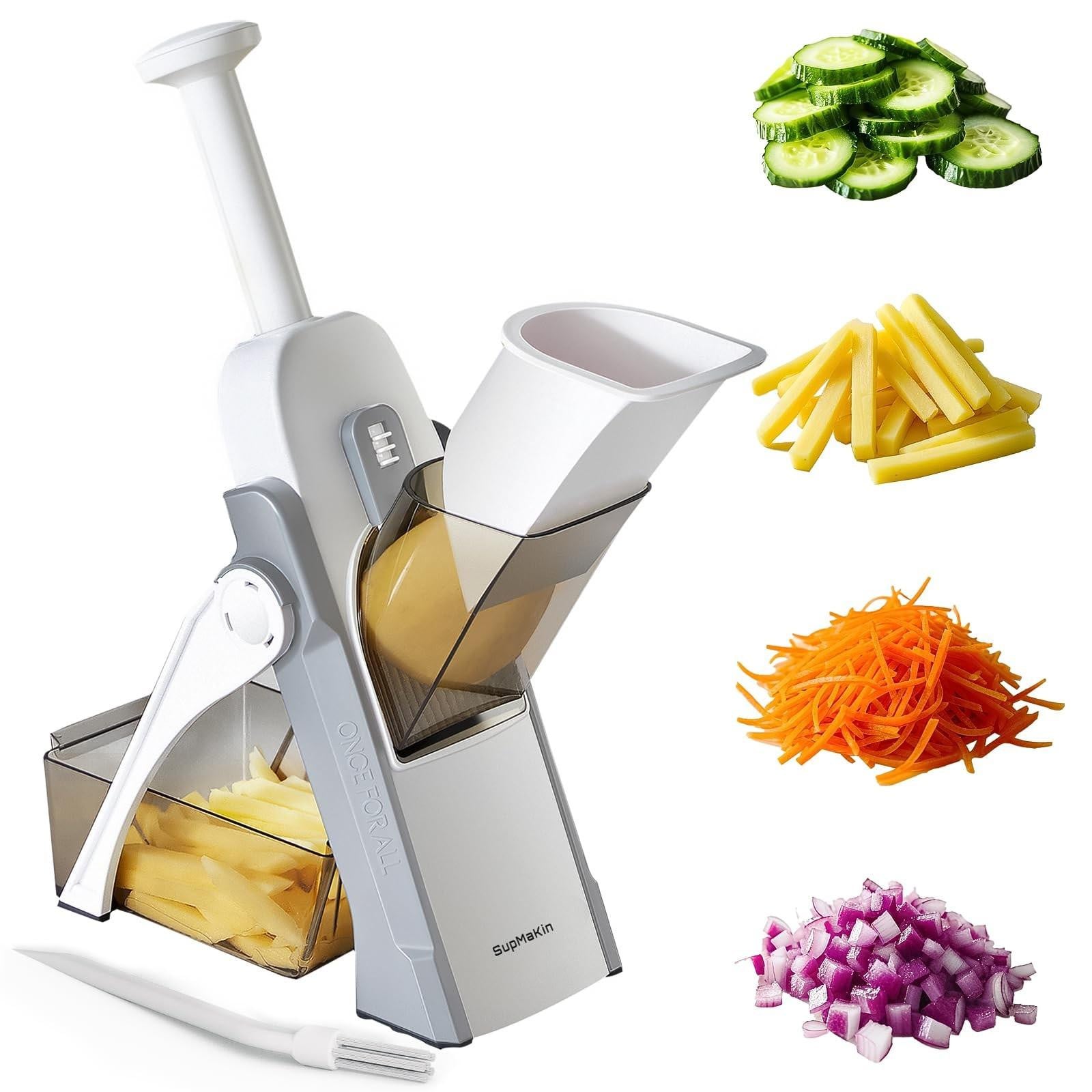 Merkloze multifunctionele mandoline groentesnijder met 4 snijmodi