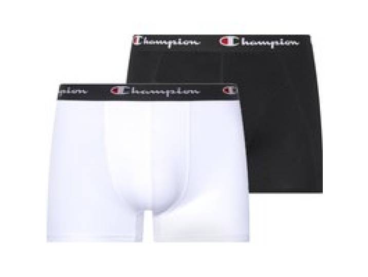 CHAMPION Caleçons pour homme, 2 pièces, à haute teneur en coton. (blanc/noir, XXL)