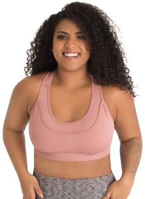 Plus Size Women's The Simone - Double Layer Seamless Cool Sports Bra Bra by Leading Lady in Whiskey Rose (Size L)