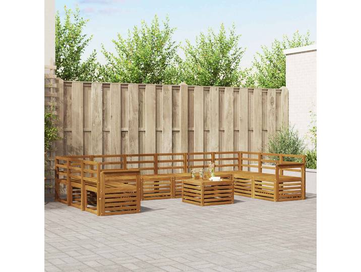 vidaXL Outdoor-Sofagarnitur 11 stk. Natur