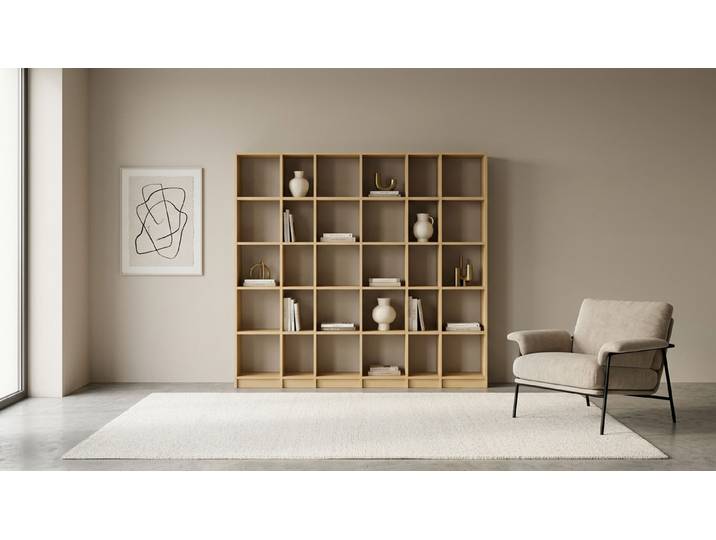 Großes Bücherregal aus Massivholz Buche Natur geölt