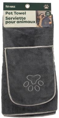 Pet-Able F9389GY Grey Flufftastic Ultra-Soft 100% Microfiber Pet Towel