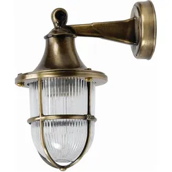 Licht-Erlebnisse, Gartenbeleuchtung, Wandlampe Santorin Messing (E27, IP64)