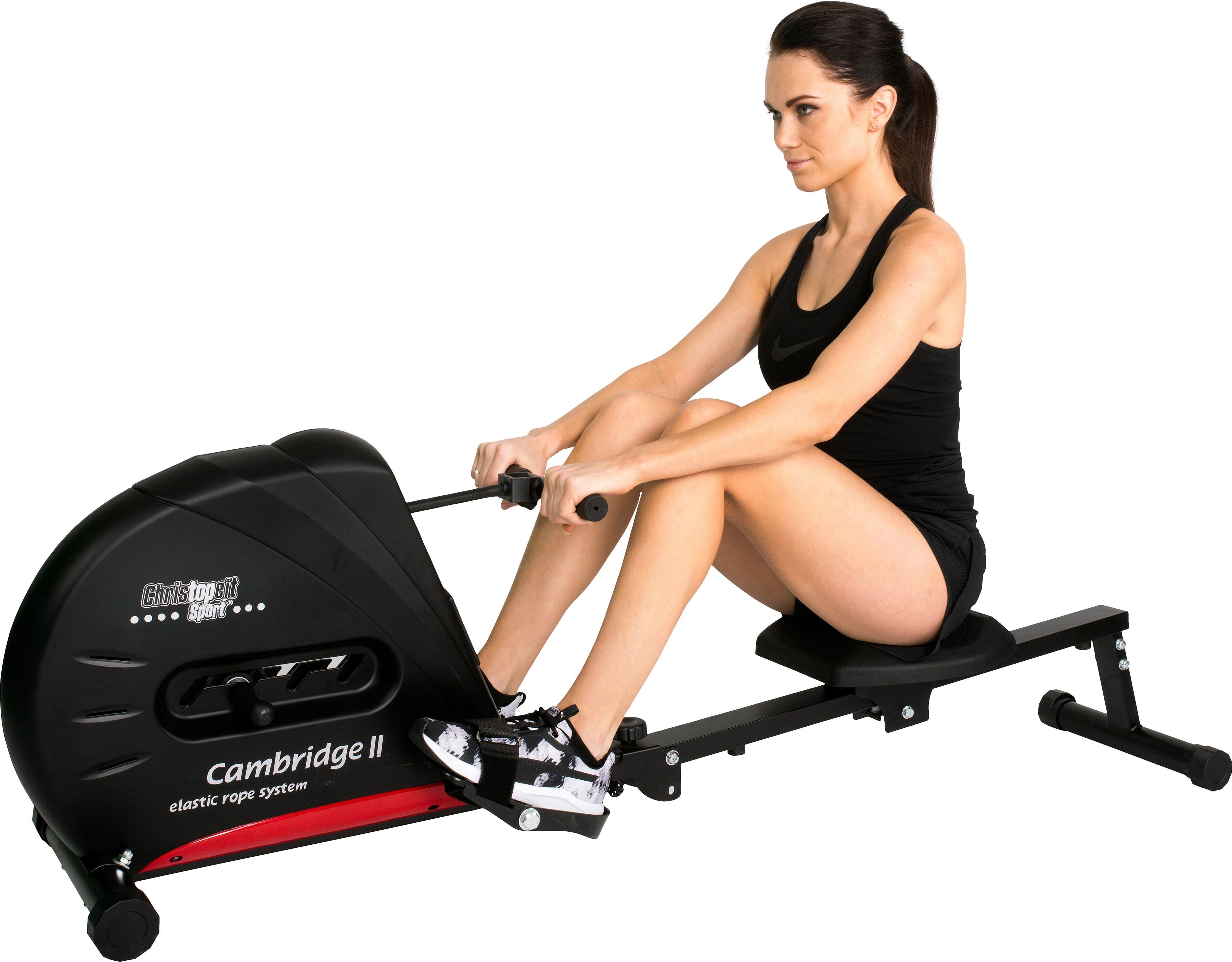 Rudergerät CHRISTOPEIT SPORT "Cambridge II Black Edition", schwarz, Rudergeräte, KinderB:44cm H:53cm L:173cm, Rudergerät, Rudermaschine, Seilzug, klappbar, B:44cm H:53cm L:173cm
