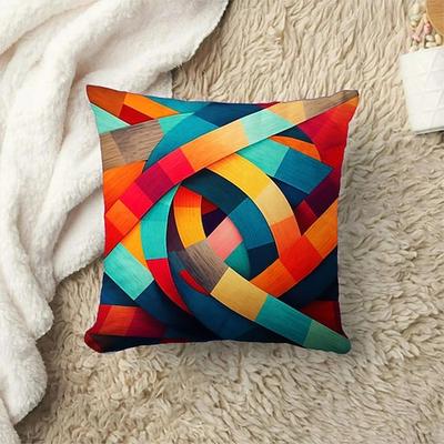 1 Stück Leinen Kissenbezug, Geometrisch Modern Komfort Quadratisch Traditionell Klassisch