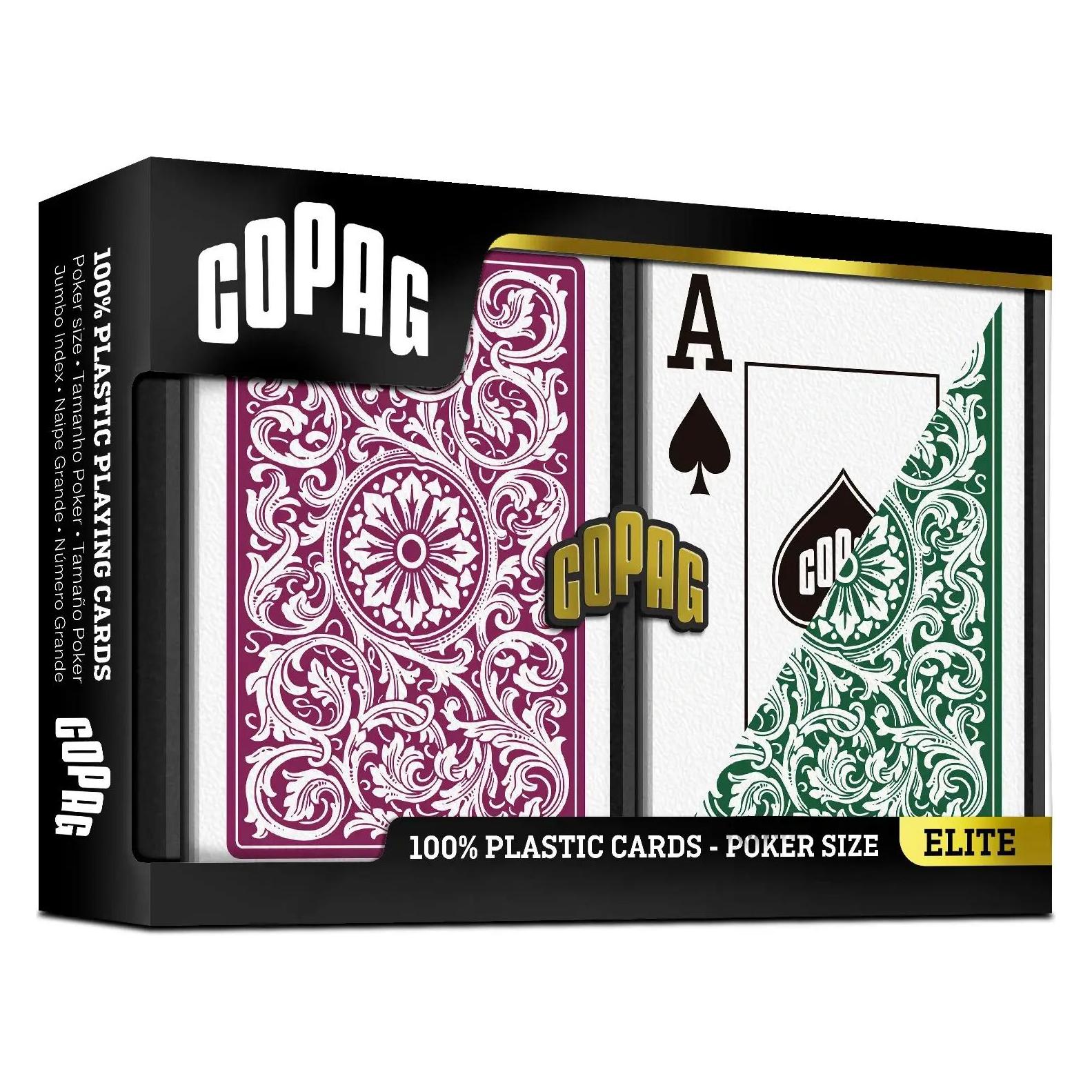 ASS Altenburg COPAG Elite - Jumbo Face - 2 index - Green/Burgundy Double-Deck (Englisch, 2 - 10 Spieler) (130015488)