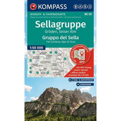 KOMPASS Wanderkarte 59 Sellagruppe, Gröden, Seiser Alm / Gruppo del Sella, Val Gardena, Alpe di Siusi 1:50.000, Sonstige von , KOMPASS Freytag &