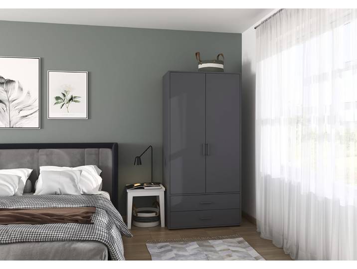 Drehtürenschrank Voyager 93cm Grau/Graumetallic Classic
