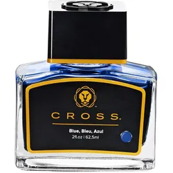 Cross, Ersatzpatronen + Tintenfass, Tintenglas blau (Blau, 62.50 ml)