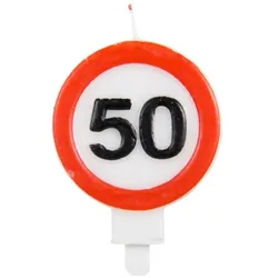 50. Geburtstag Verkehrsschild Kerze