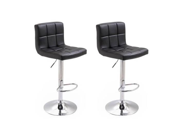 Lot de 2 tabourets de bar noir MIKE
