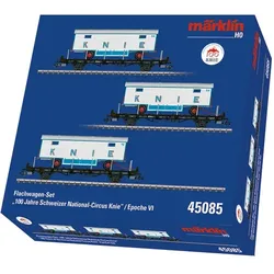 Märklin 45085 H0 Flachwagen-Set "100 Jahre Schweizer National-Circus Knie", SBB/CFF/FFS, Ep. VI