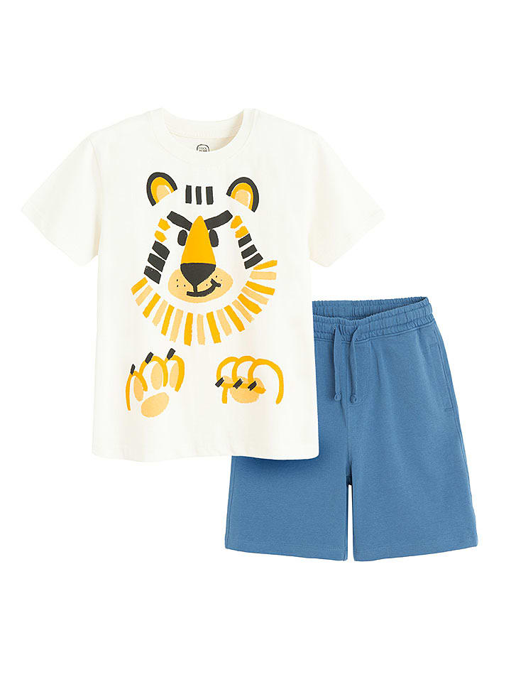 COOL CLUB 2tlg. Outfit in Weiß/ Blau - 92