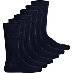 GANT Herren Socken, 6er Pack - Soft Cotton Socks, Strümpfe, einfarbig Blau / 43-45