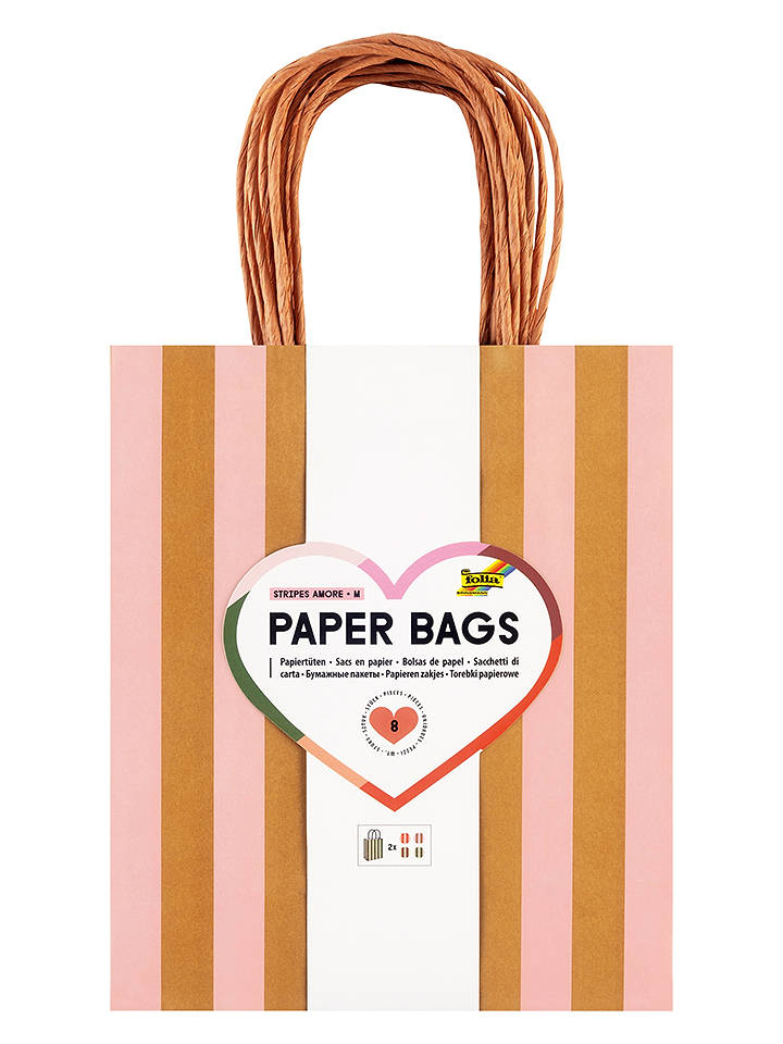 folia PAPER Papiertüten "M Stripes Amore" - ab 6 Jahren - onesize