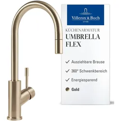 Villeroy & Boch, Küchenarmatur, Umbrella Flex Küchenarmatur, aus Edelstahl