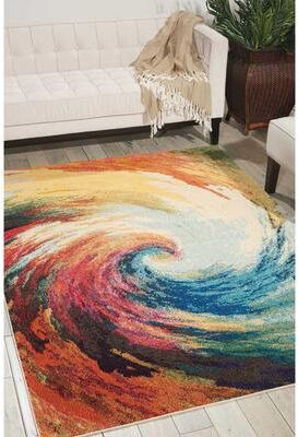 Nourison Celestial Abstract Modern Multicolored Colorful Wave Area Rug