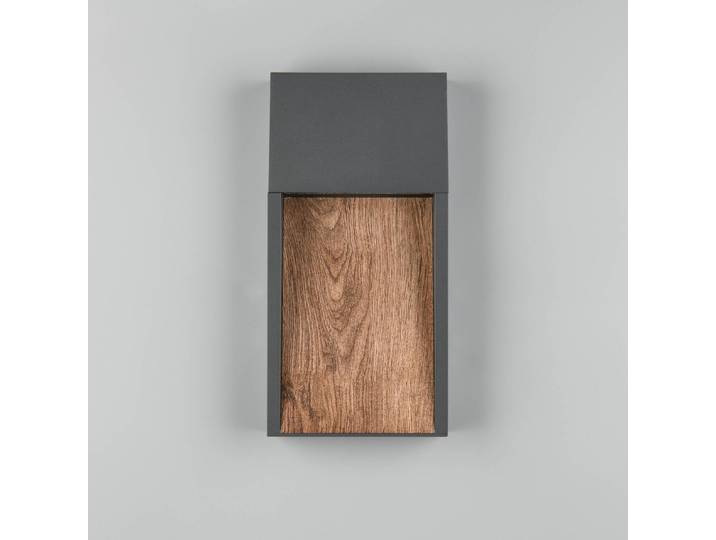 Trio Lighting LED Außenwandleuchte SALMON, Holz hell, Aluminium, Modern, Wandlampe