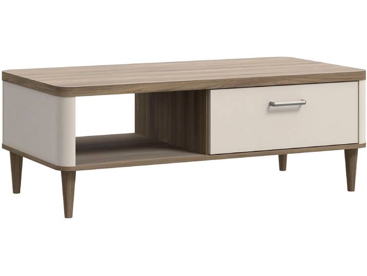 Couchtisch FORTE Lacetti , braun (valencia eiche, kashmir beige, valencia eiche), B:120cm H:43,7cm T:60cm, Tische, Couchtisch, B/H/T 120/43,7/60 cm Echtholzfüsse