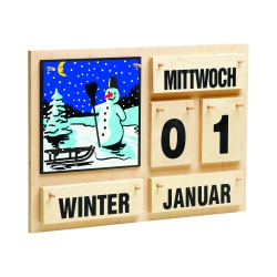 Bethel proWerk Jahreskalender - schwarze Schrift - Holz - 35 x 50 cm 258597