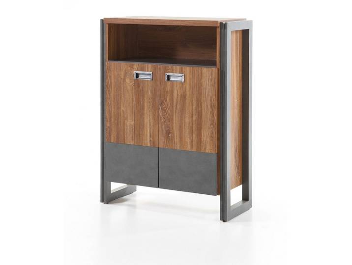 Furn.Design Kommode Auburn (Sideboard in Eiche Stirling und grau Matera, 75 x 100 cm), Industrial Design